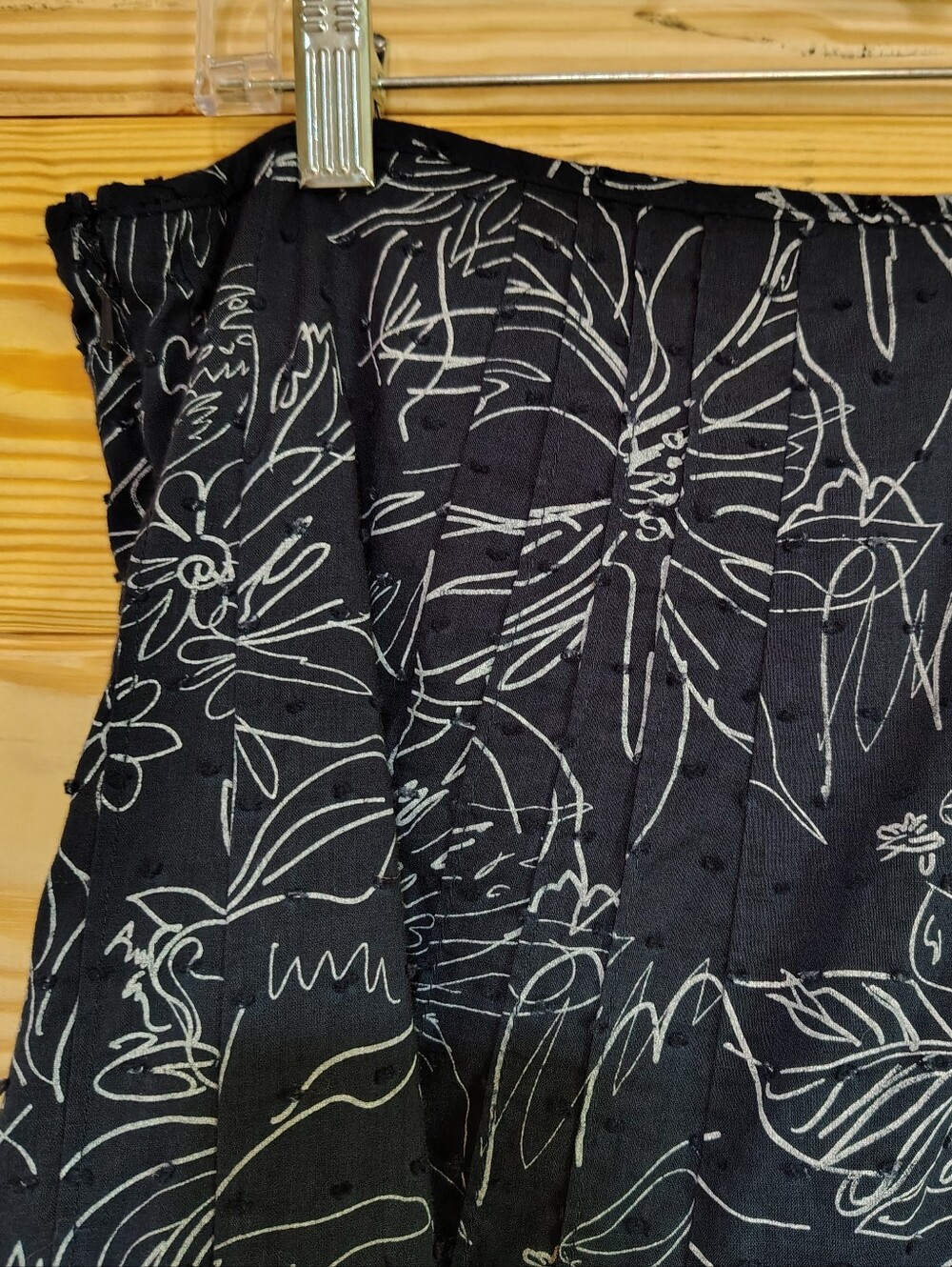 Christopher & Banks Blue White Floral A-Line Skirt Cotton 10 Lined Side Zip Chic - Picture 2 of 8